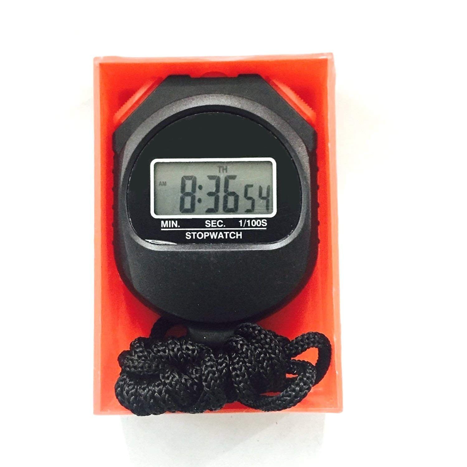 PIA INTERNATIONAL® Sports Stopwatch - Multi-Functional Digital Timer with Alarm, 0.01s Precision, Compass & Date Display - Perfect for Running, Workouts, Training & Classroom Learning - Large Screen with Wrist Strap