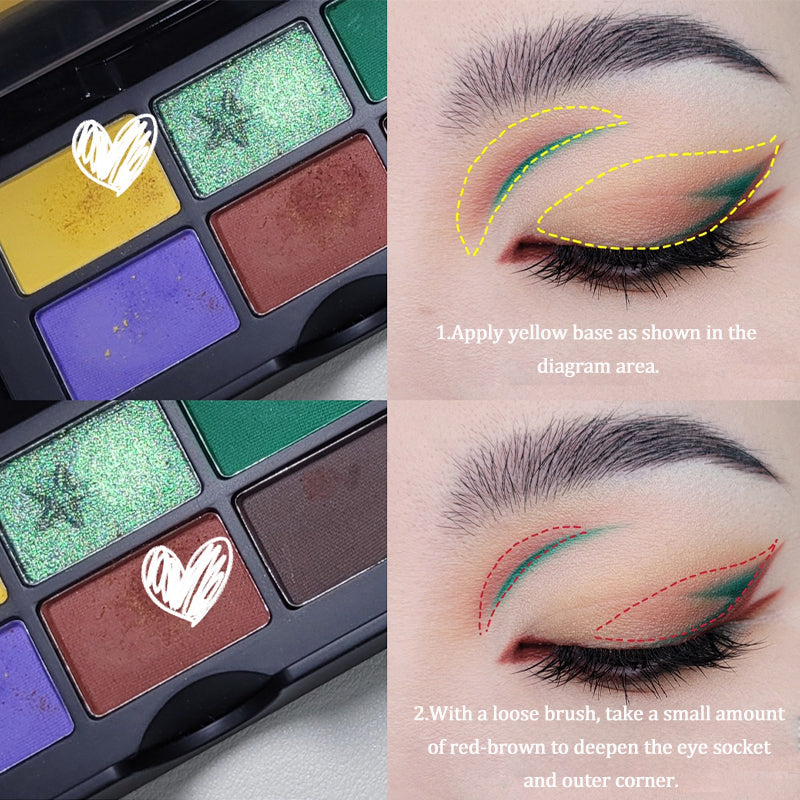 Cold N Wild Dunhuang Six Color Eyeshadow Palette - Highly Pigmented, Long-Lasting Makeup for Party, Date Night & Special Occasions