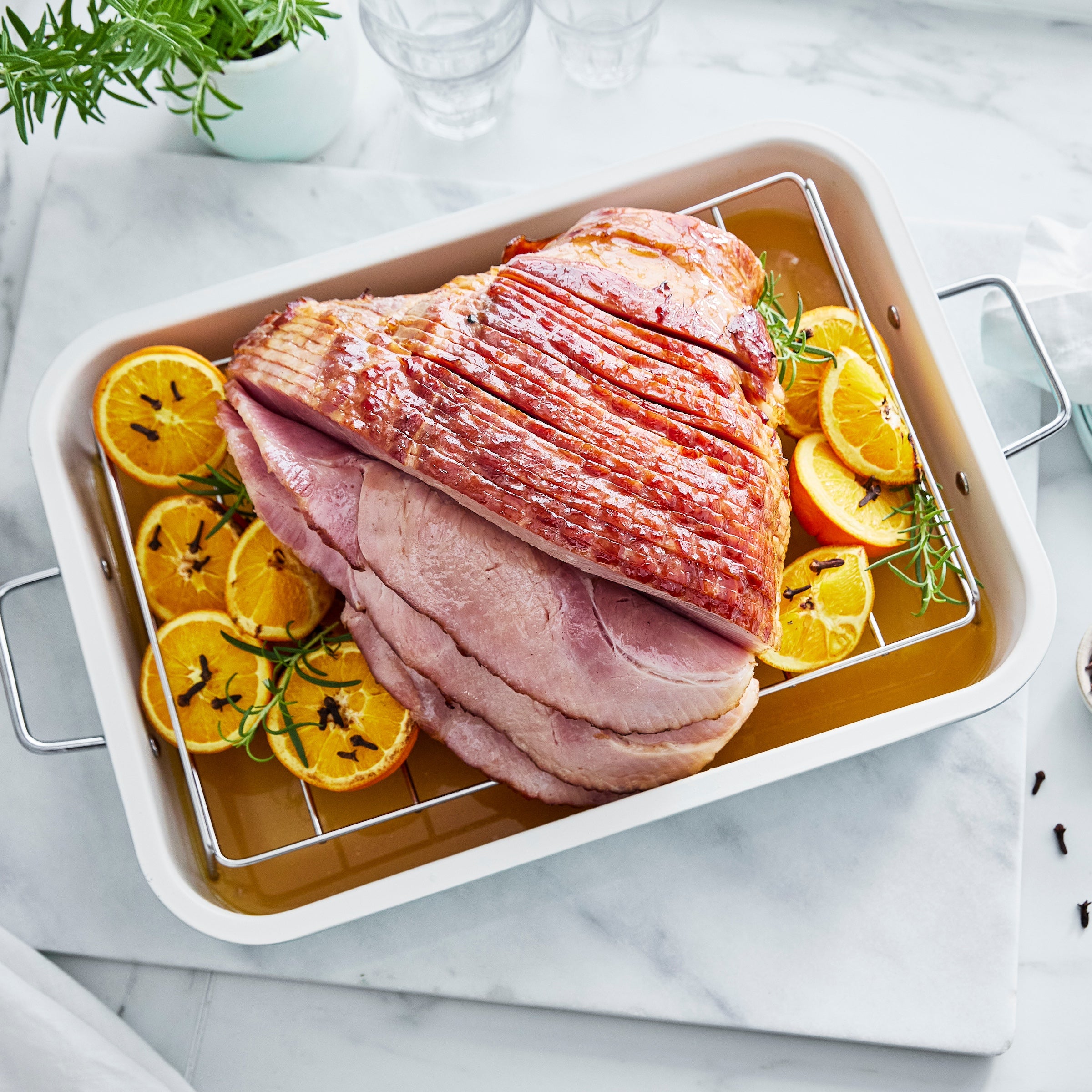GreenLife Nonstick Ceramic Roaster Pan with Stainless Steel Rack - 12 Inch Oval Baking Dish for Chicken, Turkey, Vegetables | Oven Safe & Dishwasher Safe | Perfect for Thanksgiving, Christmas Dinner & Family Roasts
