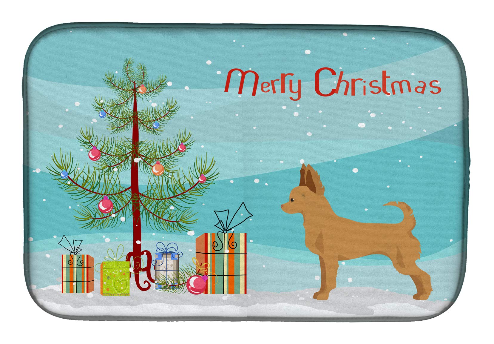 Chion Christmas Tree Dish Drying Mat - Absorbent Kitchen Counter Mat 14x21