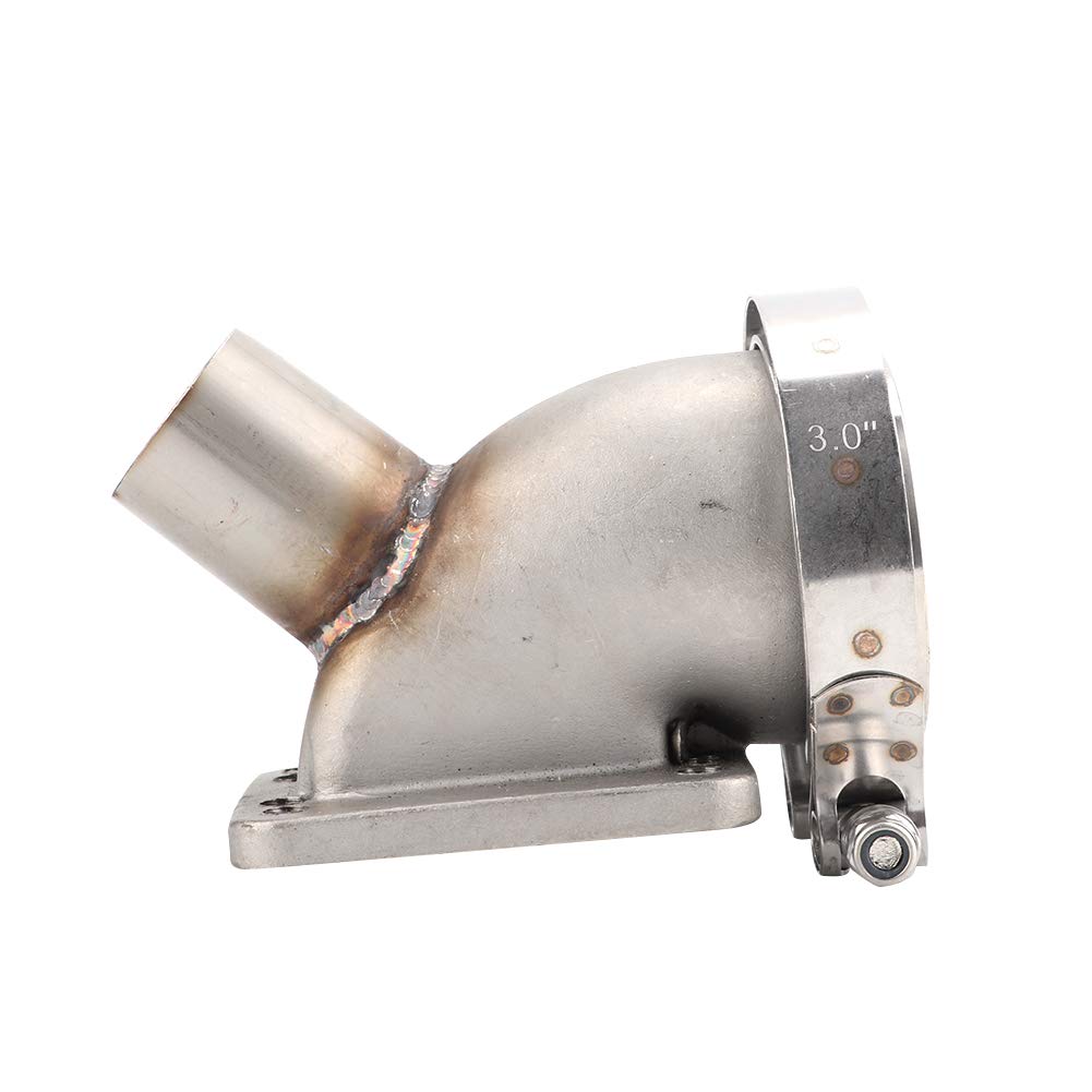 3in V Band 90 Degree T3/T4 Turbo Elbow Adapter with Flange and Clamp - High Performance Turbocharger Upgrade for Diesel & Gas Engines - Perfect for Turbo Kits, Performance Mods & Engine Builds
