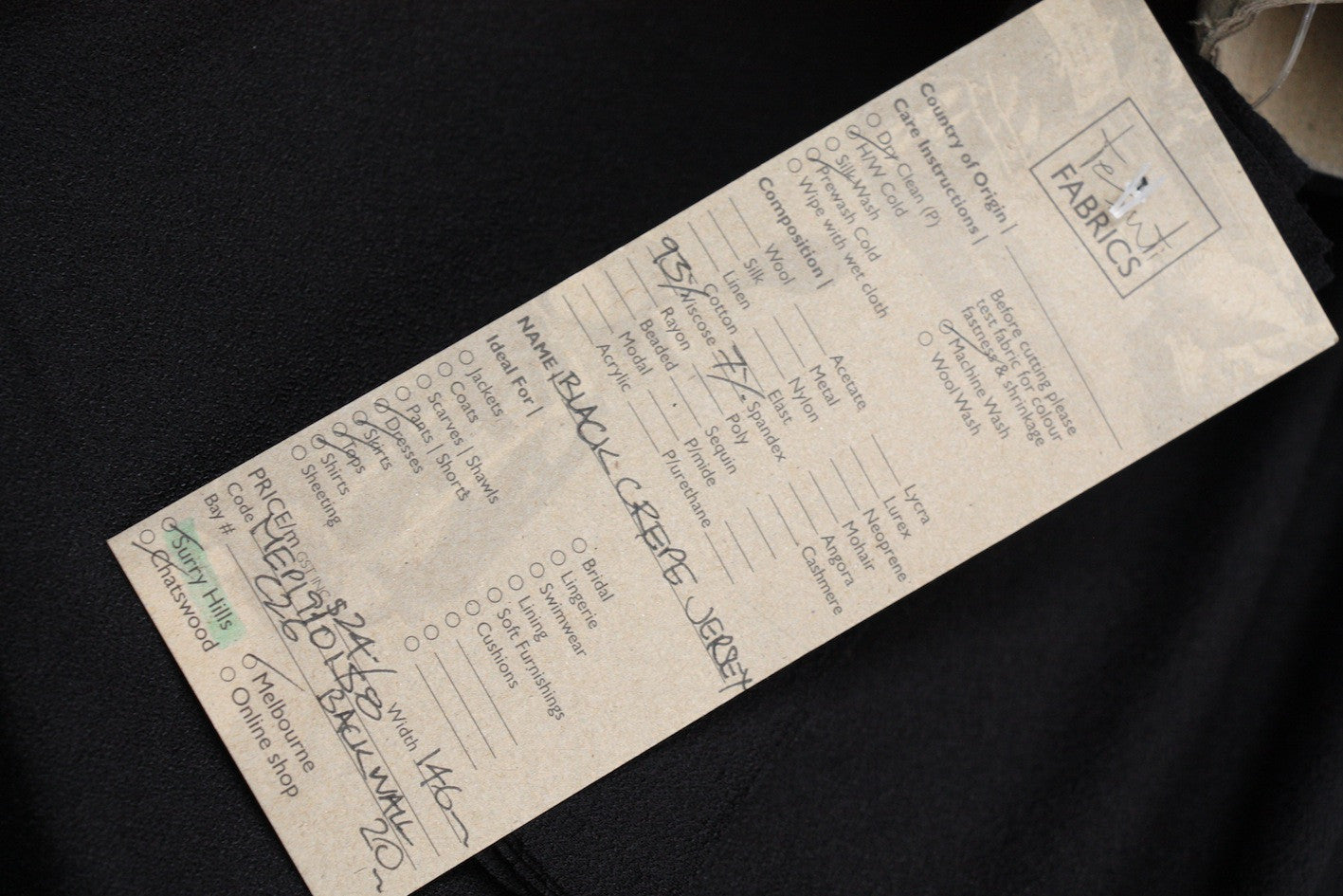 Premium Black Crepe Jersey Fabric - Soft Stretchy & Comfortable Material for Dresses, Tops & DIY Fashion Projects - Perfect for Evening Wear, Casual Outfits & Sewing Creations