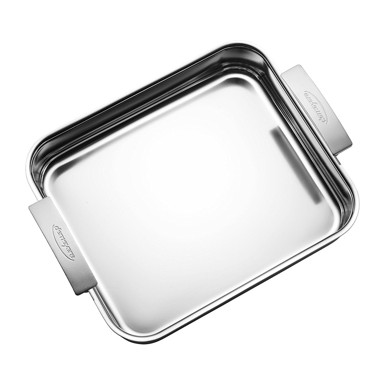 Demeyere Industry 5-Ply Stainless Steel Roasting Pan 15.7 x 13.3 Inches - Heavy Duty Commercial Grade Bakeware for Oven Roasting Turkey, Chicken, Vegetables & Holiday Cooking