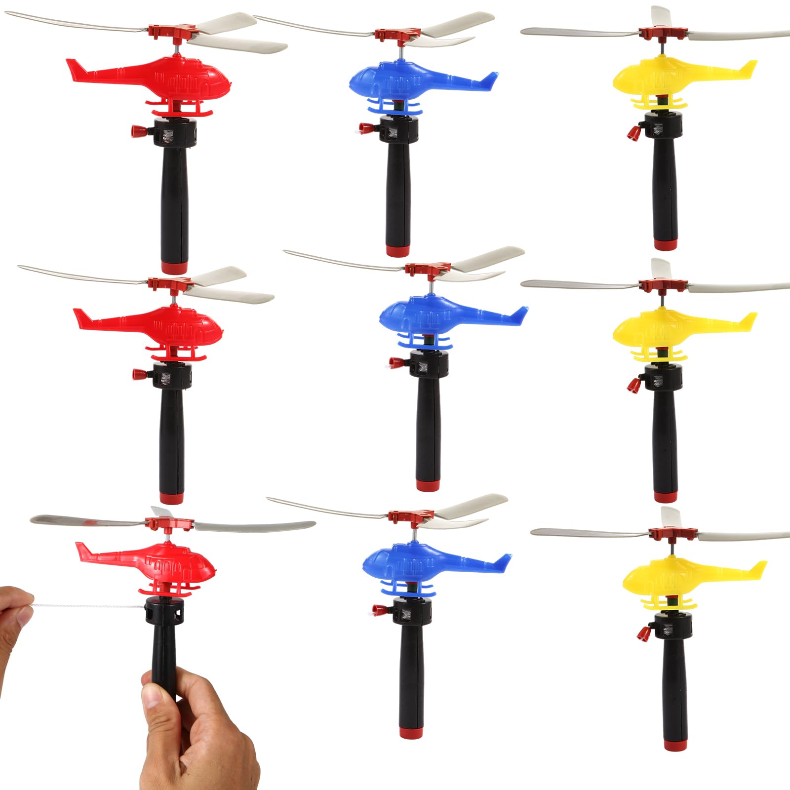 VETE 8 Pack Flying Toy Helicopter Set for Kids - 360° Rotating Airplane Toys for Boys & Girls | Bulk Party Favors, Classroom Prizes, Pinata Fillers & Goodie Bag Stuffers | Perfect for Birthday Parties, School Events & Outdoor Play