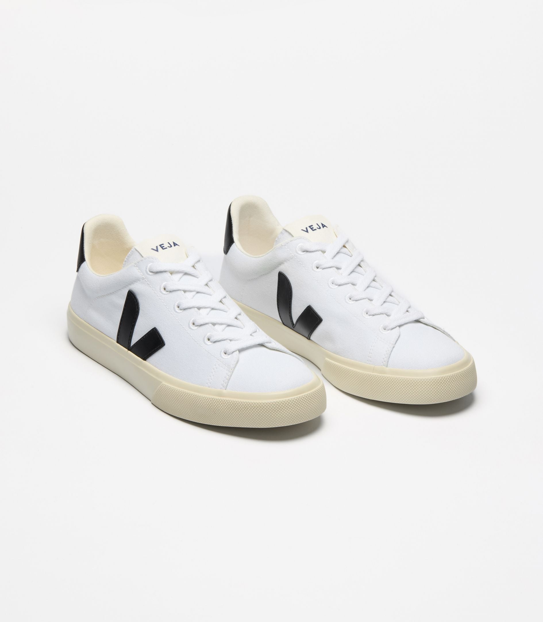 Veja Campo White Black Canvas Sneakers - Eco-Friendly Vegan Shoes for Women & Men | Perfect for Casual Wear, Work & Sustainable Fashion