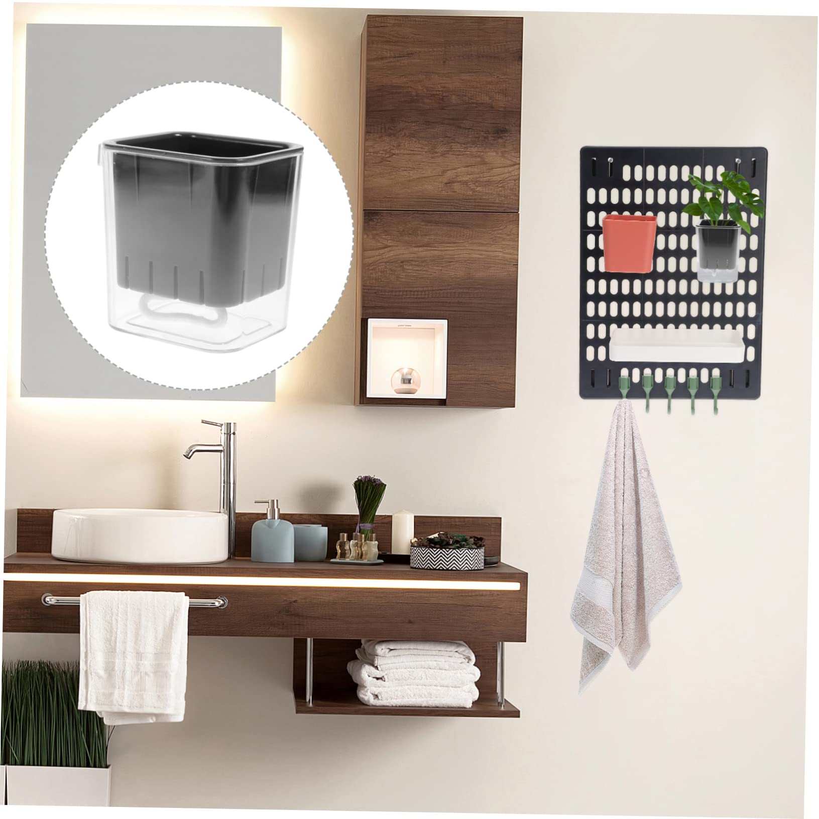 2-Pack FUNOMOCYA Pegboard Paper Towel Holder & Tool Organizer Panel - Wall-Mounted Storage Bin for Art Room, Workshop, Garage & Kitchen Organization