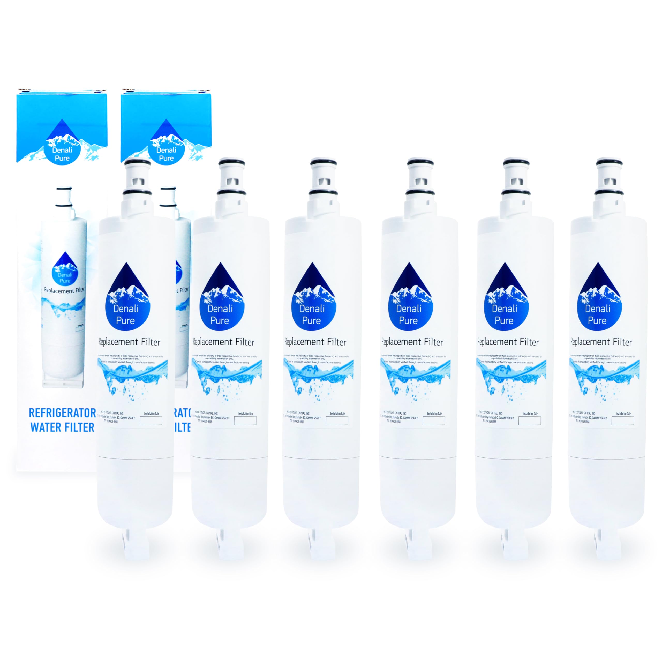6-Pack KitchenAid KSBP25FKSS Refrigerator Water Filter Replacement - Compatible with KitchenAid 4396508, 4396509, 4396510 Fridge Water Filter Cartridge | Pure Water for Drinking, Cooking & Ice Making