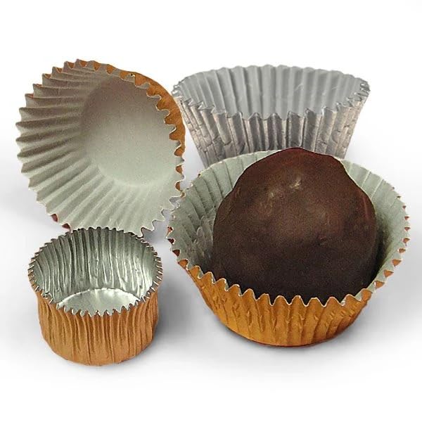Silver Foil Candy Cups for Chocolate Truffles - 200 Pack, 2x1.25