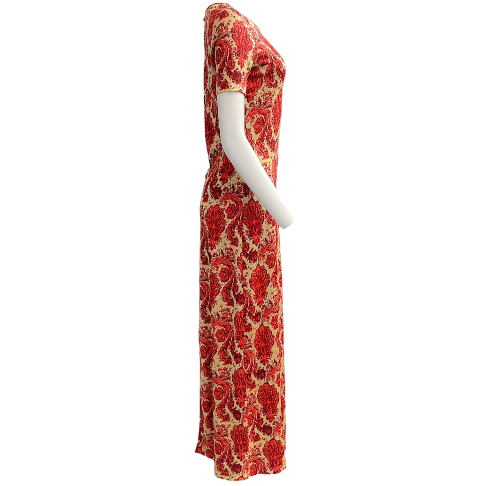 Paco Rabanne Coral Jacquard Knit Maxi Dress for Women - Elegant Floral Print Summer Beach Dress for Parties, Weddings & Vacations