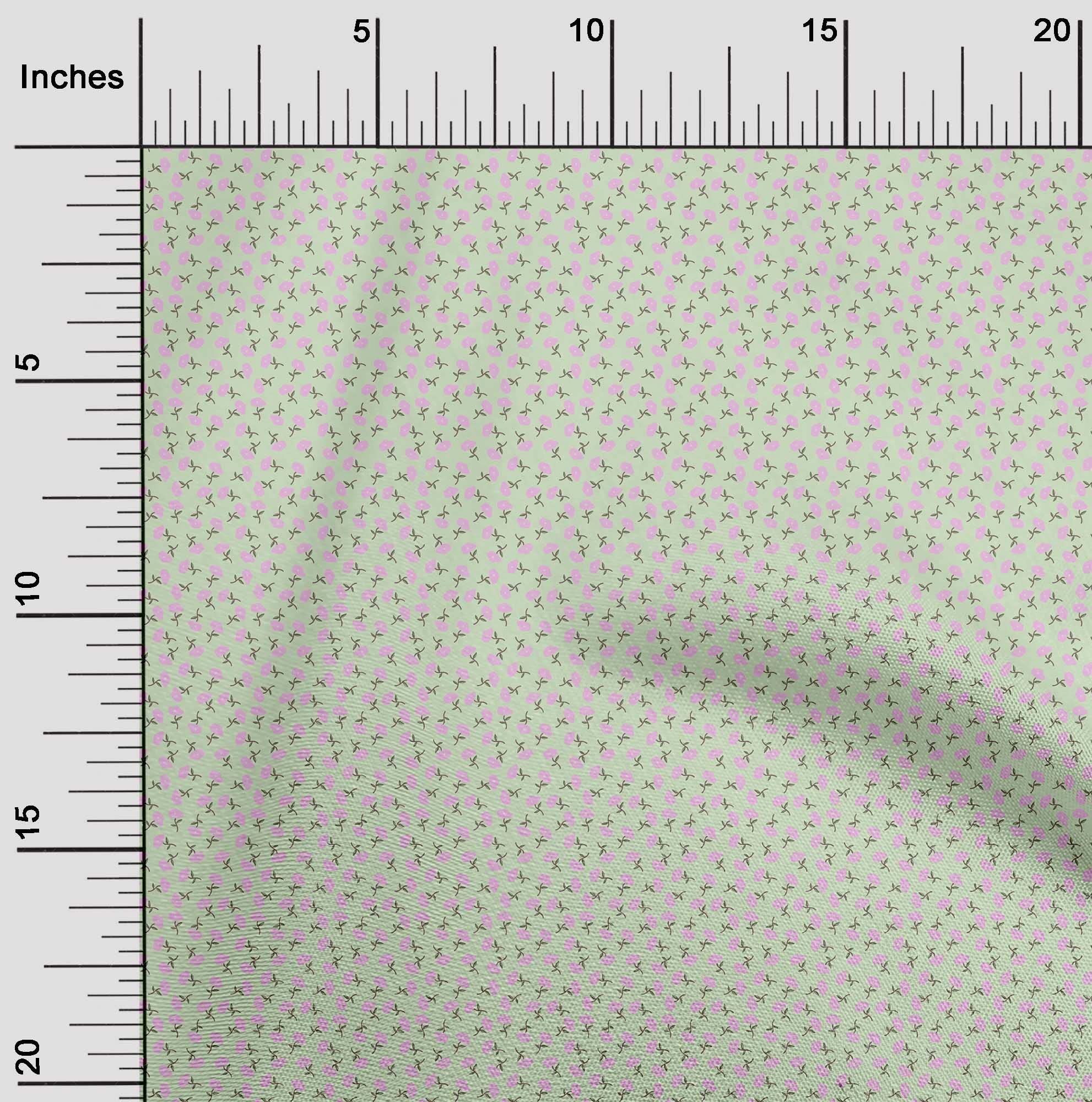 Premium Rayon Mint Green Floral Printed Fabric for Kids - 56 Inch Wide DIY Sewing Material for Clothing, Dresses & Crafts | Soft, Lightweight & Breathable Fabric by The Yard