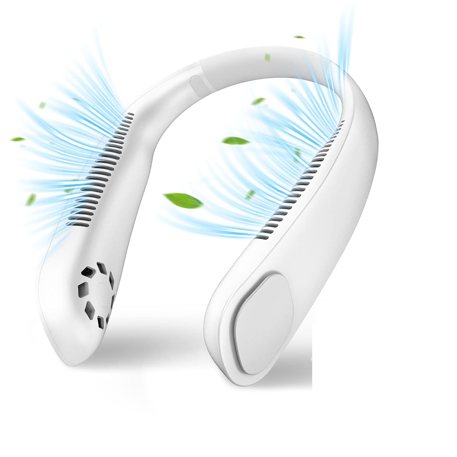 Portable Bladeless Neck Fan - Rechargeable USB Personal Cooling Fan with 3 Speeds & 48 Air Outlets, Hands-Free Wearable Mini Fan for Office, Travel, Outdoor Sports, Gym & Summer Activities