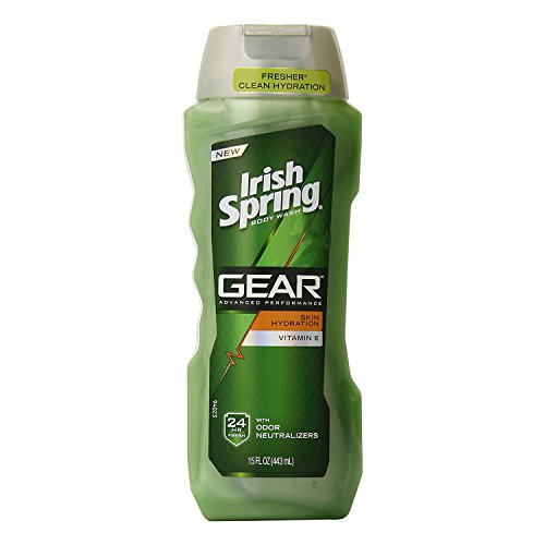 Irish Spring Gear Exfoliating Body Wash for Men - 15 Fl. Oz | Deep Cleansing & Refreshing Shower Gel | Perfect for Post-Workout & Daily Use