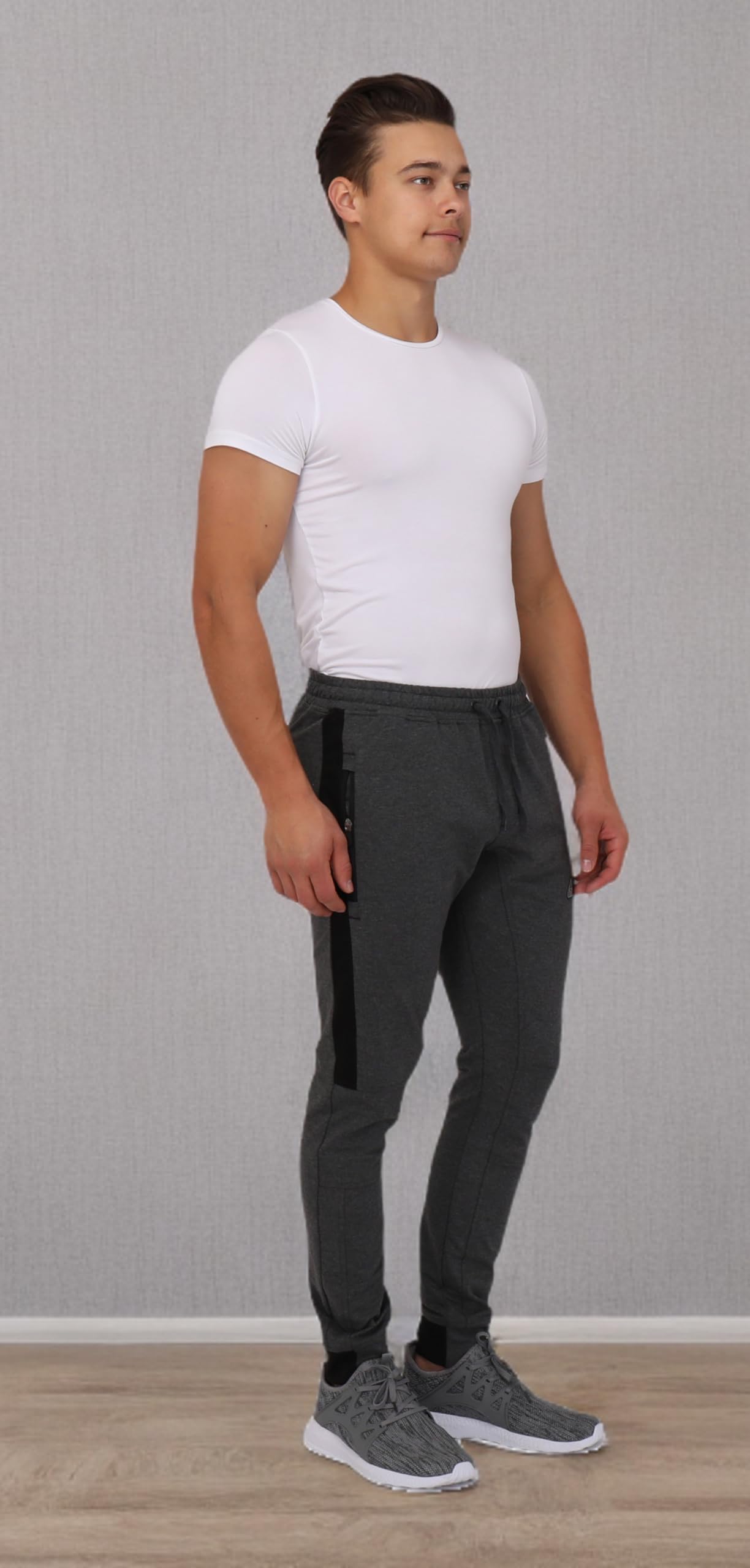 SCR SPORTSWEAR Men's Tall Jogger Sweatpants - Athletic Workout Pants with Zipper Pockets for Running, Gym & Casual Wear