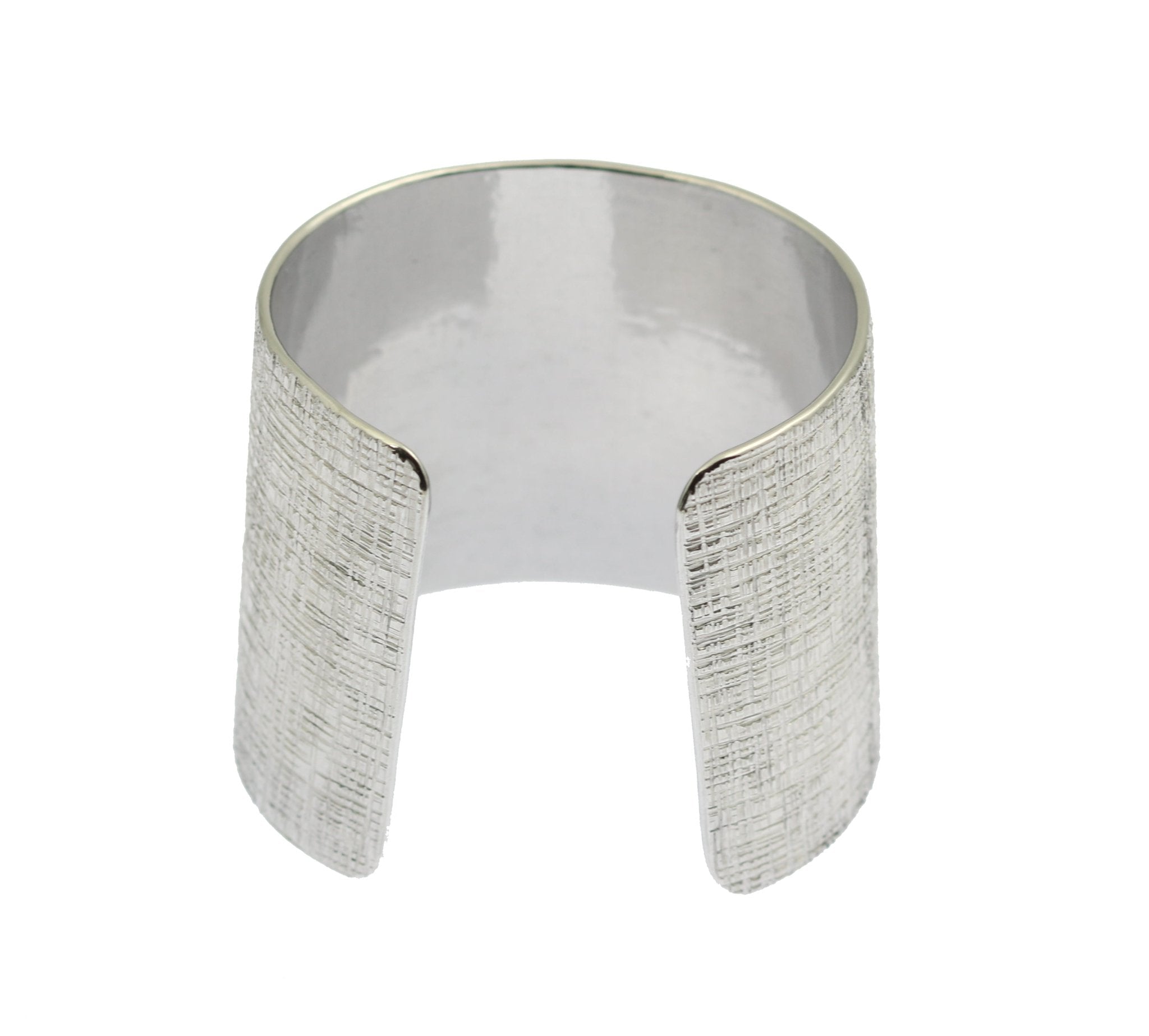 Textured Aluminum Cuff Bracelet for Women - Lightweight Adjustable Bangle with Linen Finish - Perfect for Casual Wear, Office Style & Everyday Fashion Accessories