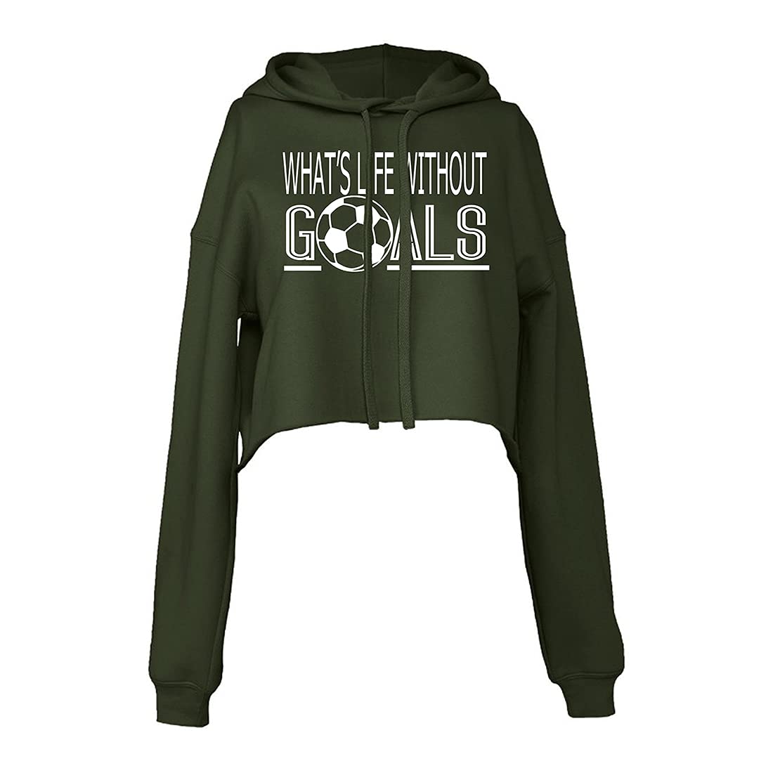Goals Cropped Hoodie for Teen Girls - Athletic Workout Sweatshirt for Gym, Running & Casual Wear