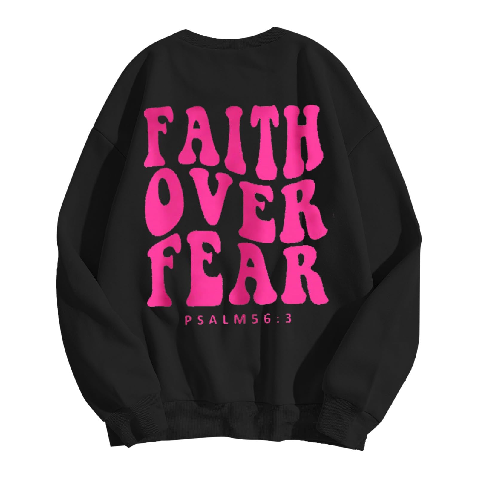 Faith Over Fear Oversized Sweatshirt for Women - Cozy Round Neck Pullover Hoodie with Long Sleeves | Perfect for Fall Fashion, Casual Outfits & Lounge Wear