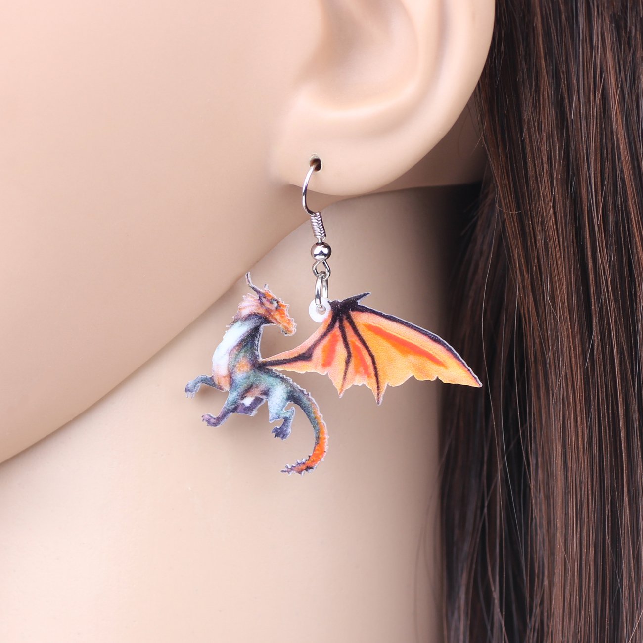 NEWEI Acrylic Western Dragon Earrings for Women - Fantasy Animal Drop Dangle Jewelry, Gothic Dragon Charm Gift - Perfect for Cosplay, Renaissance Fairs & Fantasy Lovers