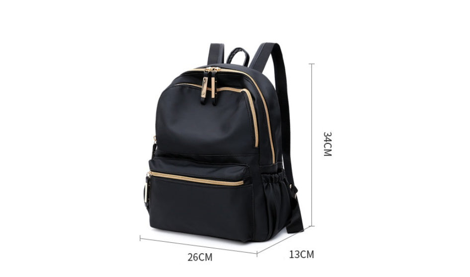 Waterproof Women's Backpack - Lightweight Black Cloth Backpack for Hiking, Travel & Daily Use