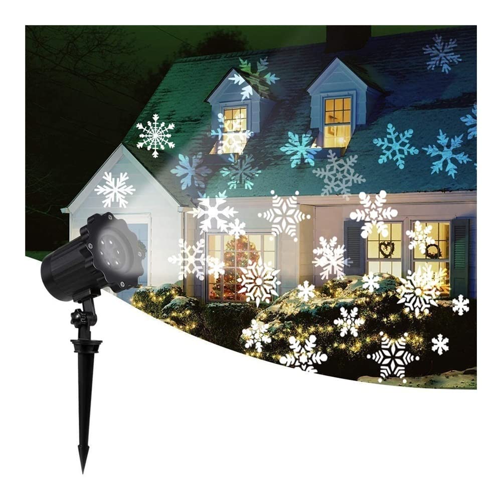Christmas Snowflake Projector Lights - White LED Landscape Lighting for Indoor & Outdoor Decor, Stage, Garden, Tree & Wall - Perfect for Halloween, Christmas & Holiday Parties - Create a Festive Winter Wonderland at Home