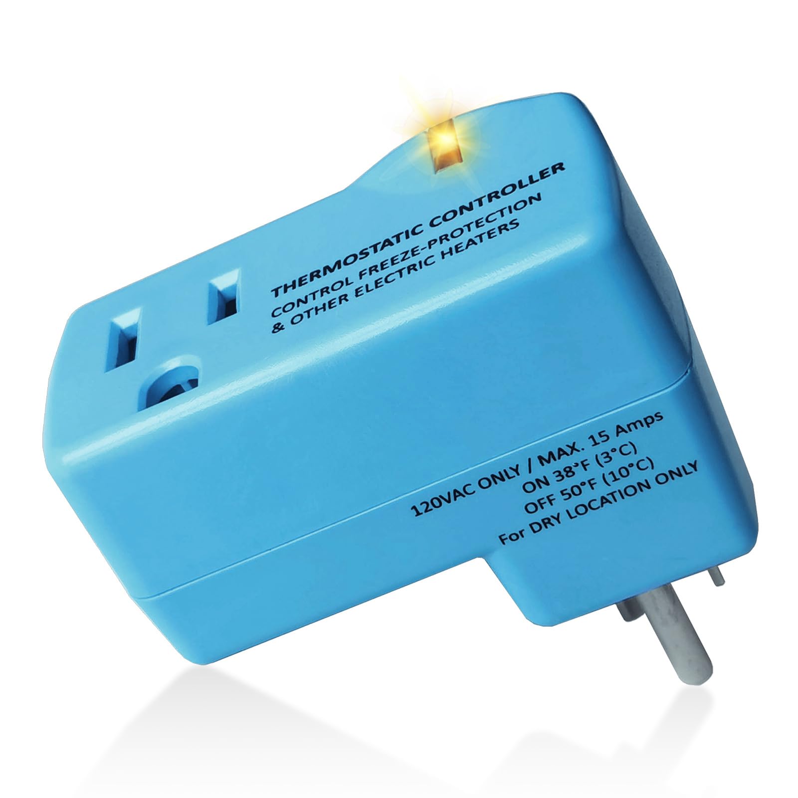 YeloDeer 3-Pack Upgraded Thermostat Outlet - Auto On/Off at 38°F/50°F for Greenhouse, Well House, Pond De-icers, Farm & RV Heaters - Perfect for Winter Protection & Energy Saving