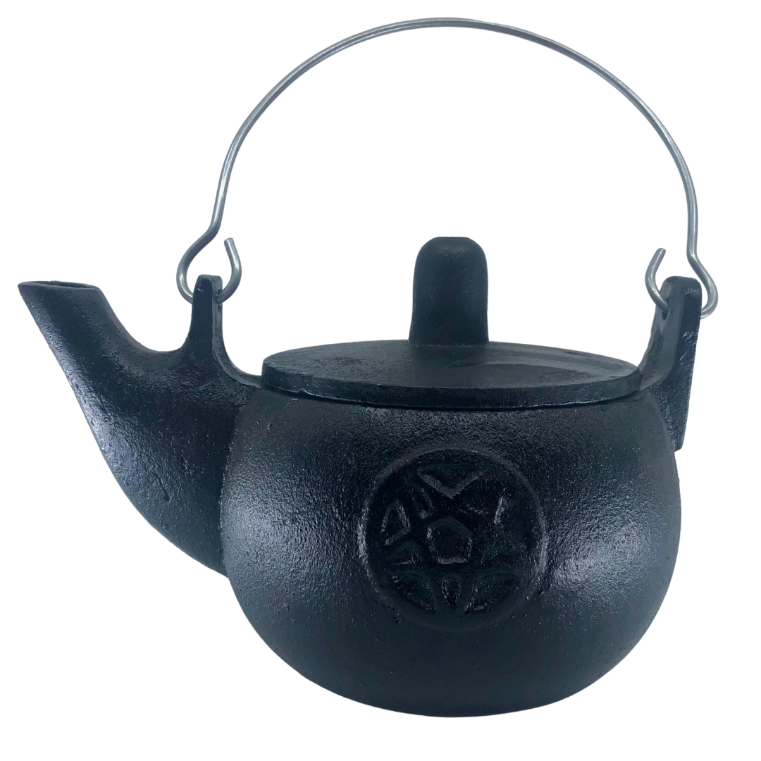 Cast Iron Cauldron with Lid - Large 13cm Pentagram Design for Witchcraft, Rituals & Halloween Decor