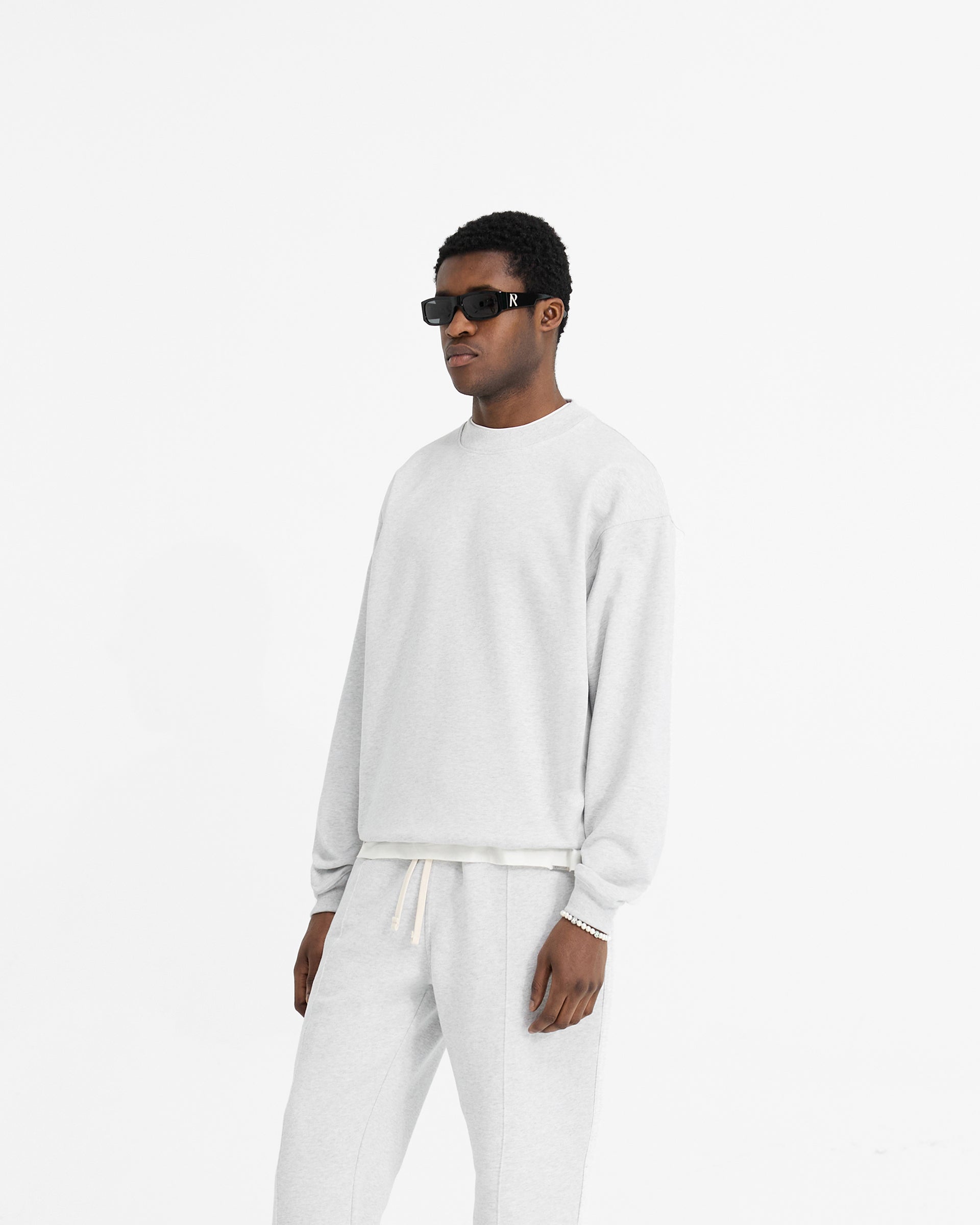Initial Oversized Sweater | Ice Grey Marl | Cozy Winter Pullover for Women | Perfect for Casual Outfits & Holiday Gatherings