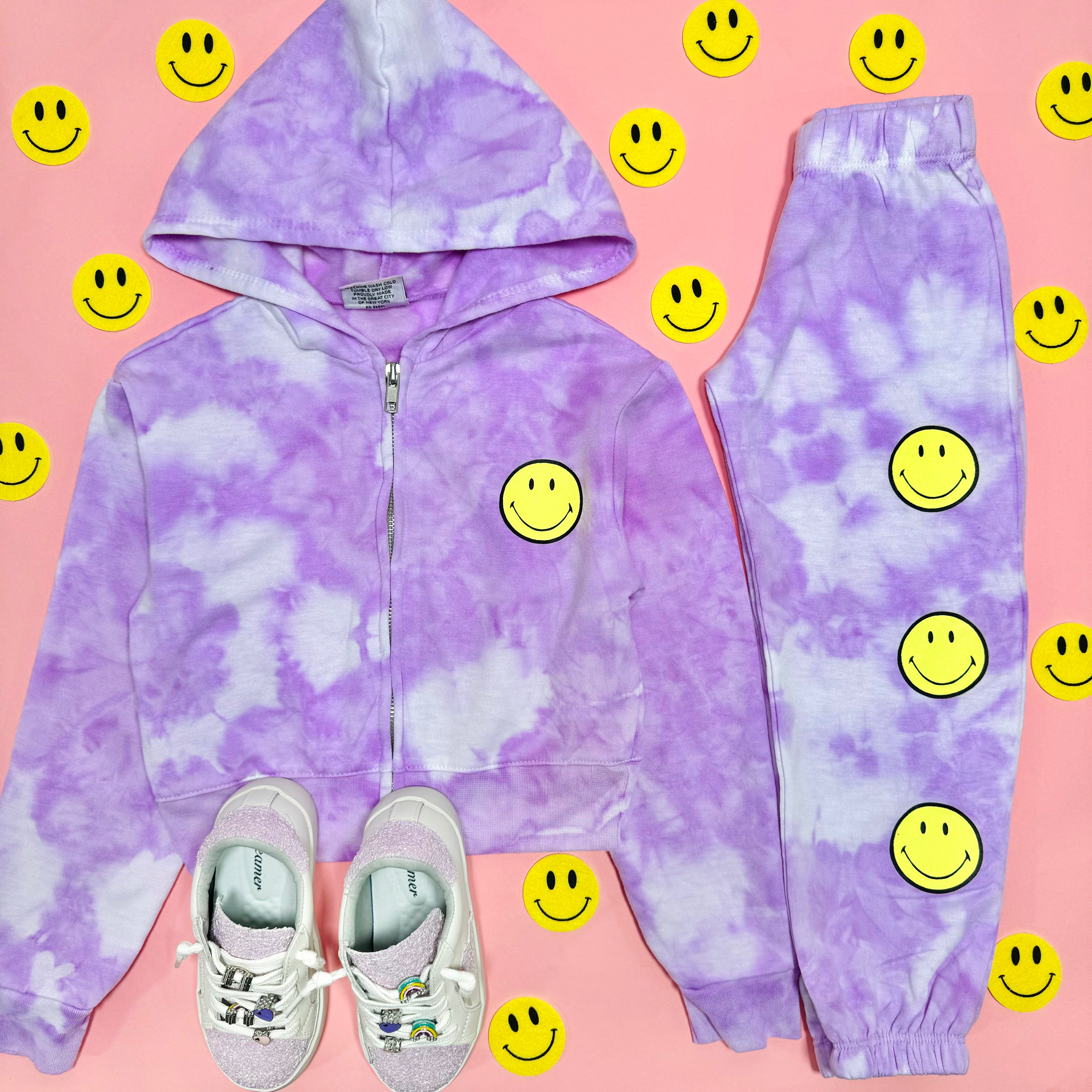 Smiley Tie Dye Zip Up Hoodie for Men & Women - Trendy Pullover Sweatshirt for Casual Wear, Street Style & Loungewear