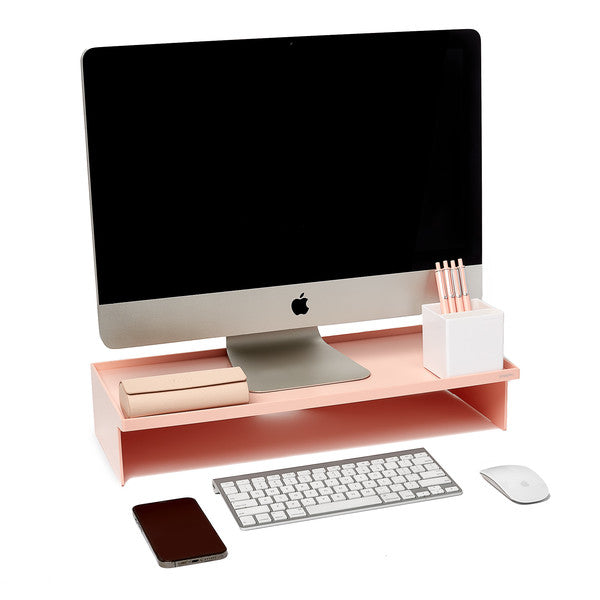 Ergonomic Monitor Stand Riser with Adjustable Height - Premium Laptop & Computer Screen Holder for Home & Office Workspace Setup