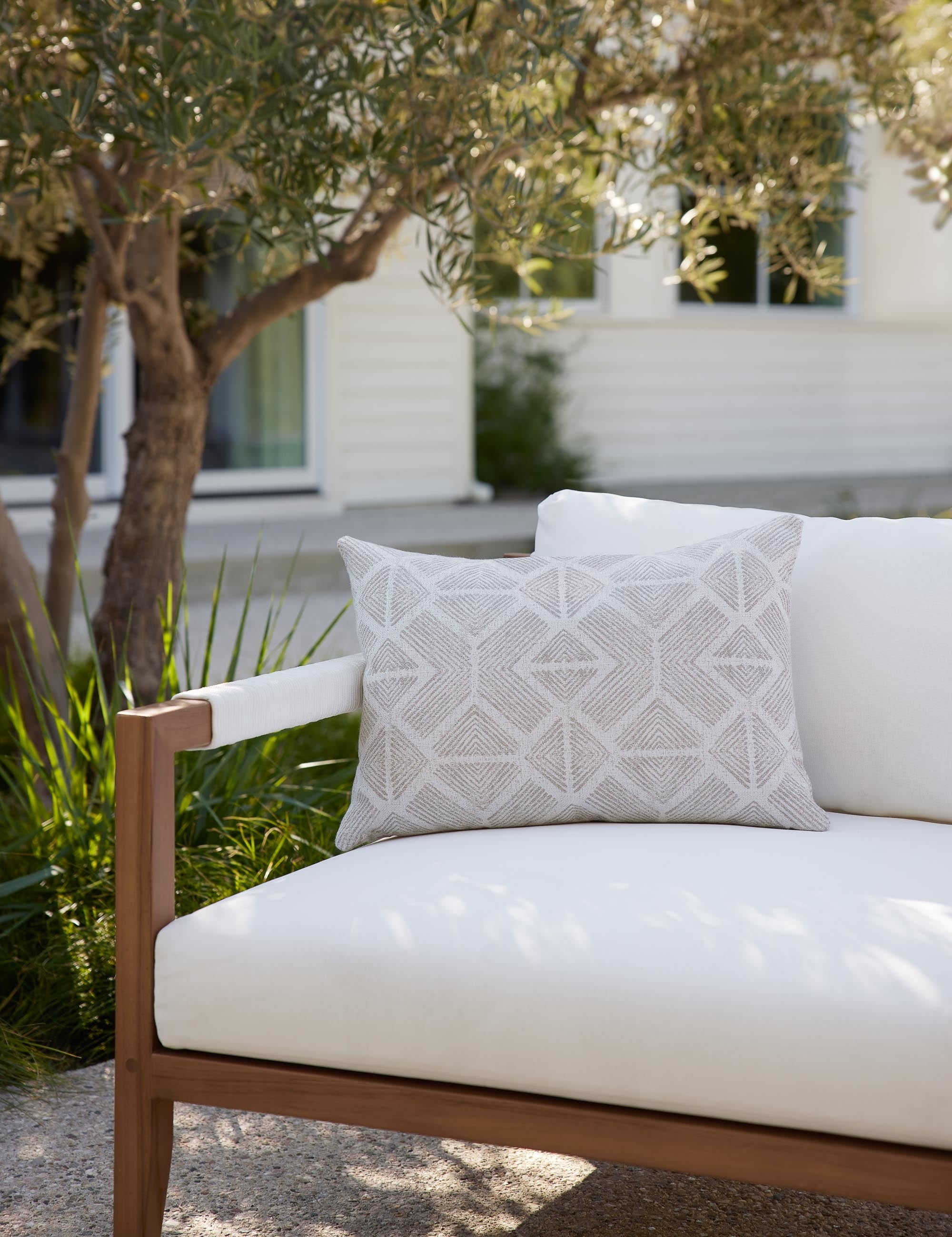 Sunbrella Bali Indoor/Outdoor Lumbar Pillow - Water-Resistant & Fade-Proof Cushion for Patio, Sofa & Bed - Perfect for Lulu and Georgia Home Decor