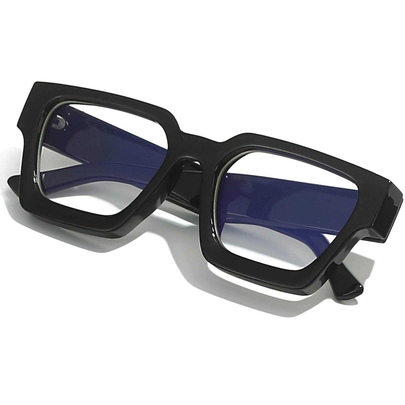 AIEYEZO Square Thick Frame Blue Light Blocking Glasses for Women & Men - Trendy Computer Eyeglasses for Office Work, Gaming & Screen Time Protection