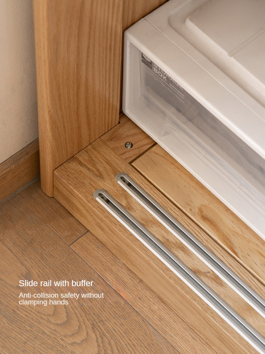 Solid Oak Wood Sliding Door Wardrobe Closet - Modern Storage Solution for Bedroom, Living Room & Office
