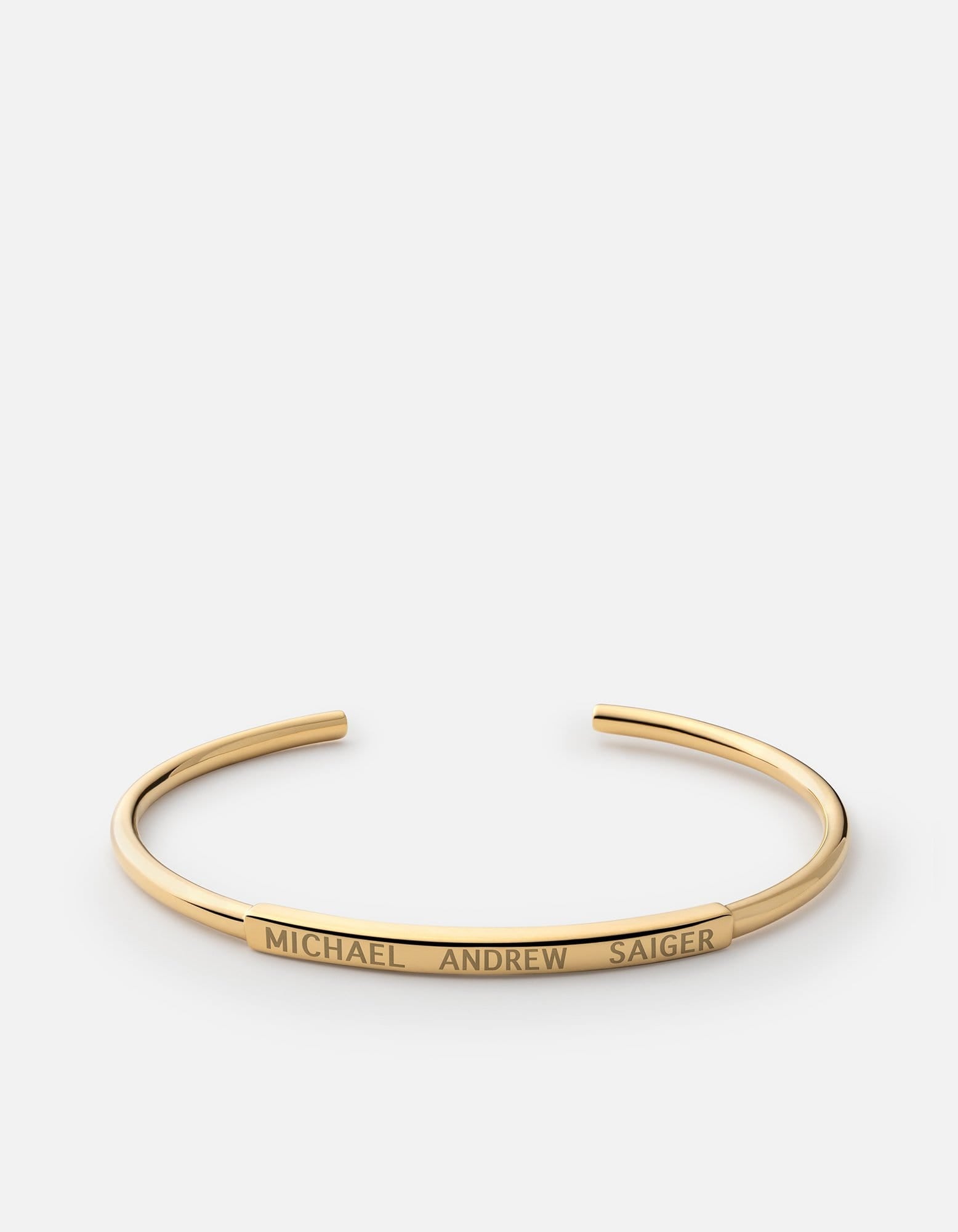 Gold Polished ID Cuff Bracelet - Elegant & Adjustable for Women & Men - Perfect for Parties, Weddings & Everyday Wear