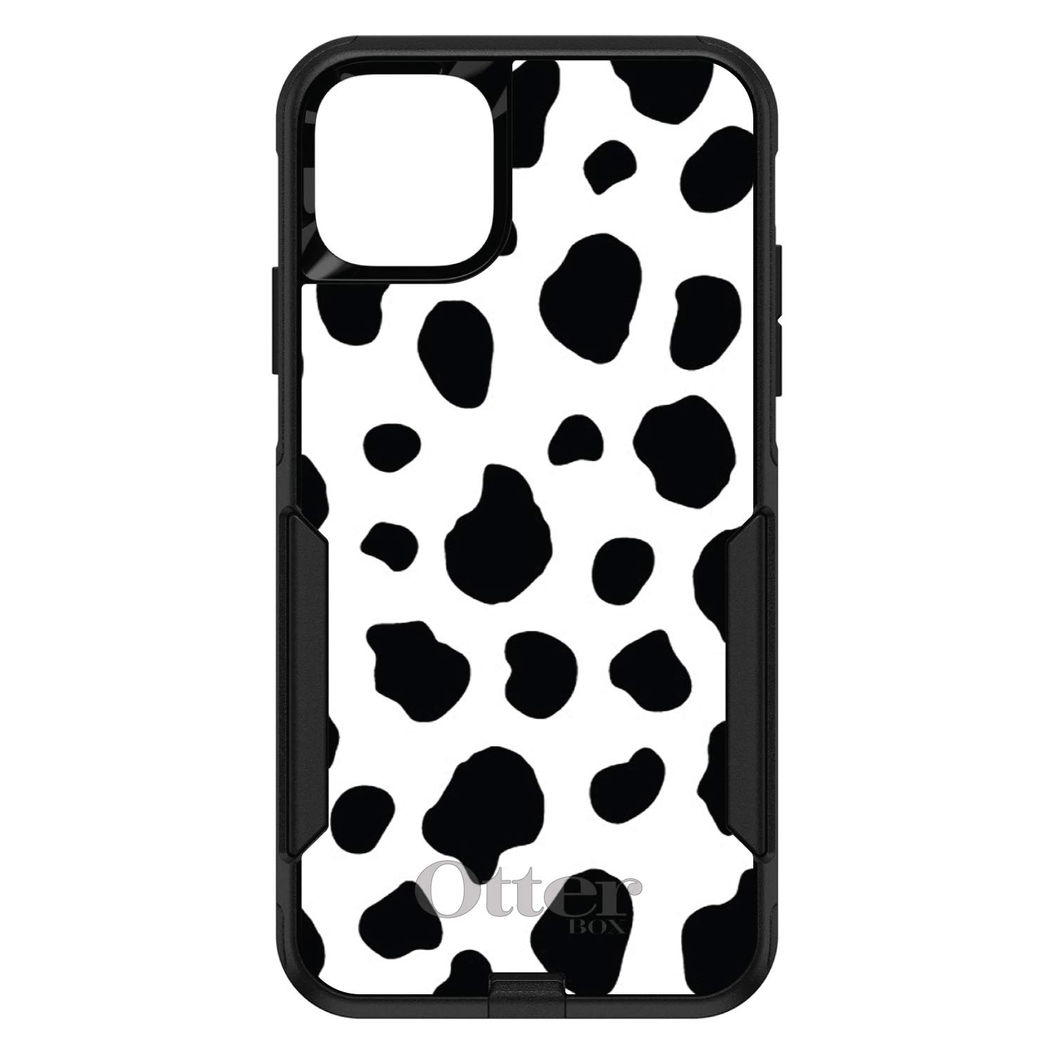 DistinctInk iPhone 13 Pro MAX Case (6.7 Inch) - Durable Protective Phone Cover with Black & White Cow Dalmatian Spots Animal Print Design - Perfect Replacement for OtterBox Commuter - Ideal for Work, Travel and Everyday Use