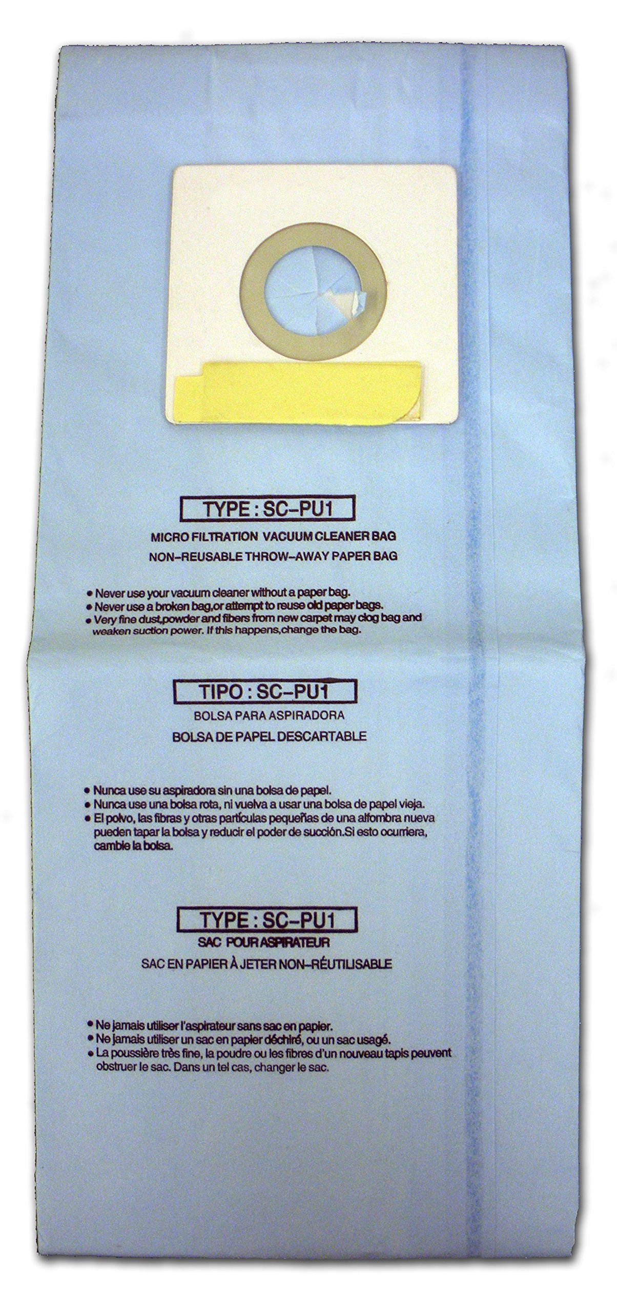 EnviroCare Replacement Micro Filtration Vacuum Cleaner Dust Bags - Compatible with Sanyo Upright Vacuum Type PU-1 (9-Pack) | High-Efficiency Dust Collection for Home & Office Cleaning