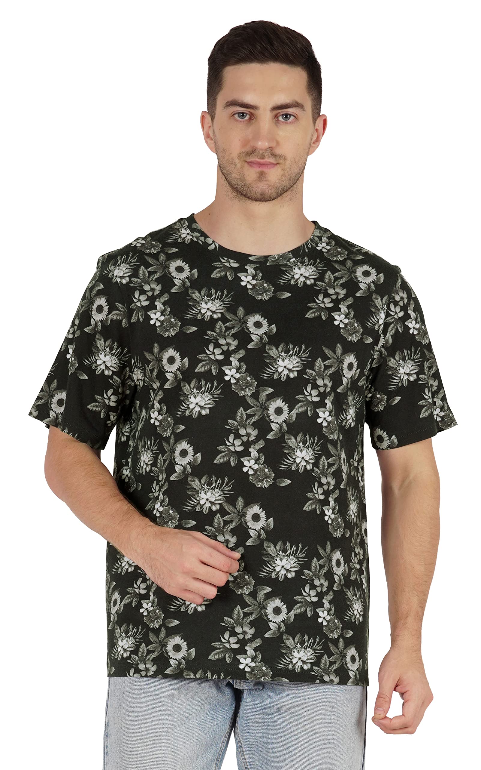 Inkmeso Men's Half Sleeve Loose Fit Printed Casual T-Shirt | Beach Holiday Wear | Summer Outing, Street Style & Vacation Essential