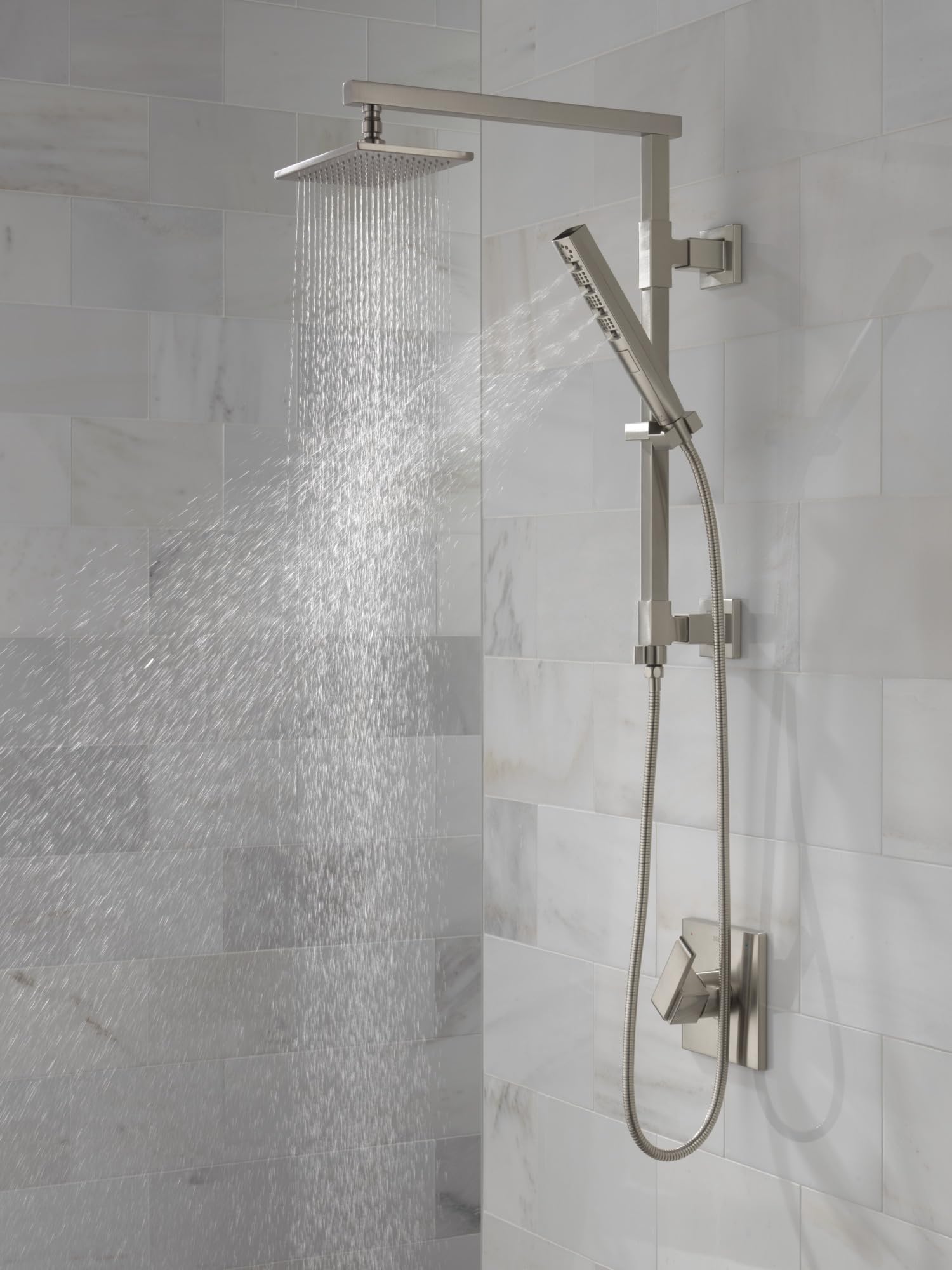 Delta Faucet Tetra H2Okinetic Handheld Shower Head with Lumicoat Stainless Finish - Brushed Nickel Detachable Shower Head for Bathroom & Spa Experience | 59140-SS-PR