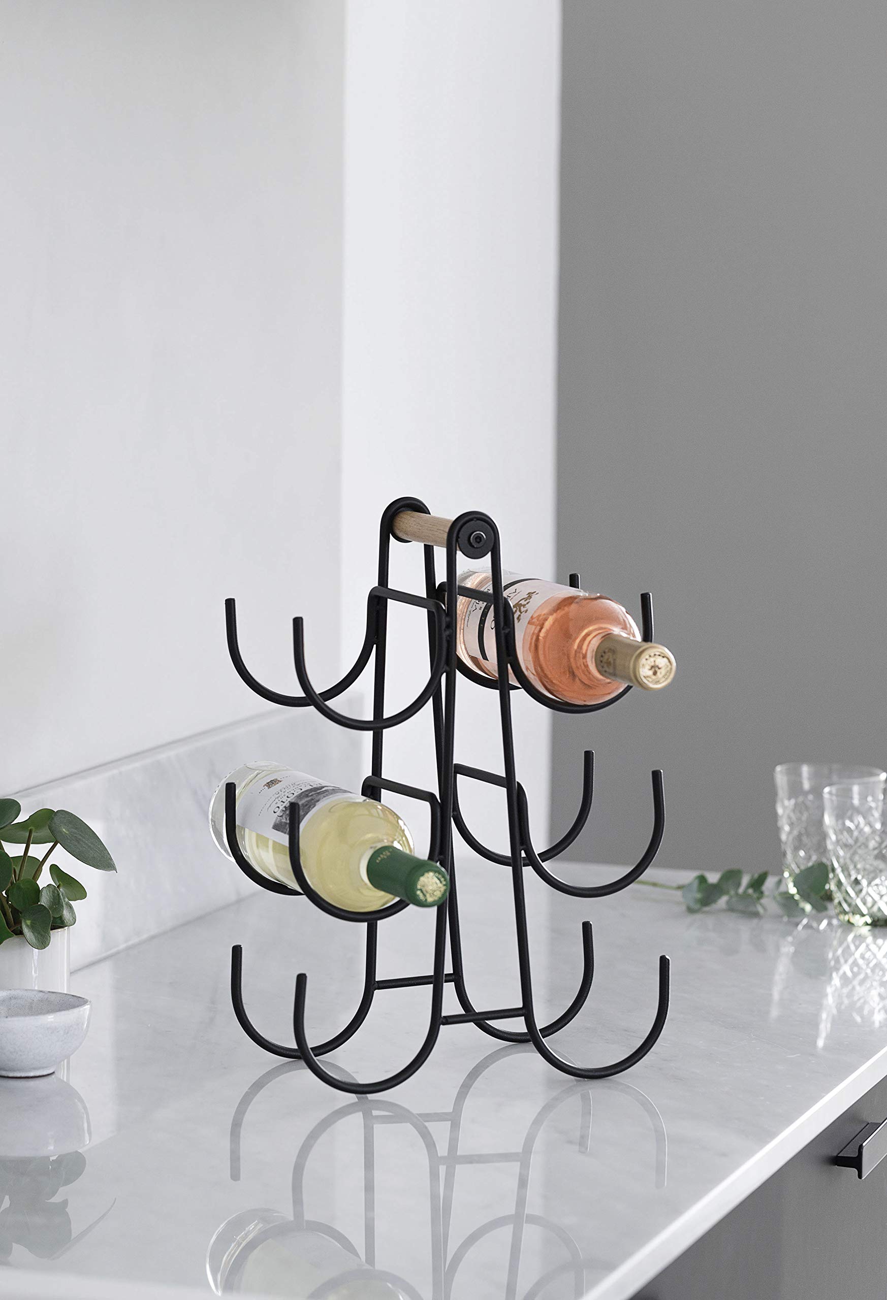 Lacor 6-Bottle Wall Mounted Wine Rack - Durable Iron & Steel Wine Holder for Kitchen, Bar, Dining Room - Space Saving Wine Storage Solution for Home & Restaurants