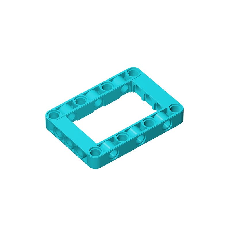 Gobricks GDS-972 Modified Frame Thick 5x7 Open Center - Compatible with Lego 64179 & Major Brick Brands - DIY Building Blocks Technical Parts (322 Medium Azure, 10 PCS) - Perfect for MOC Models, Custom Lego Creations & Engineering Projects