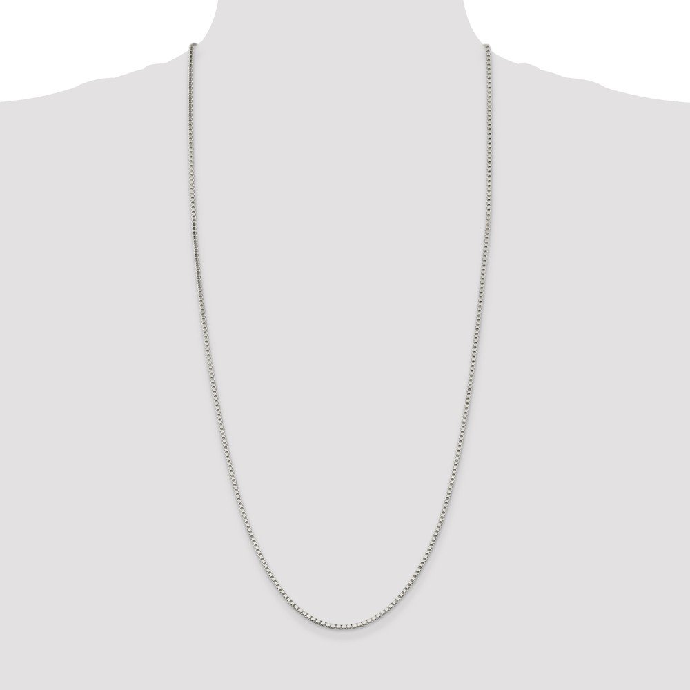 Solid 925 Sterling Silver 2mm Box Chain Necklace with Secure Lobster Clasp - Dainty Jewelry for Women, Perfect for Layering, Gift Giving & Everyday Wear