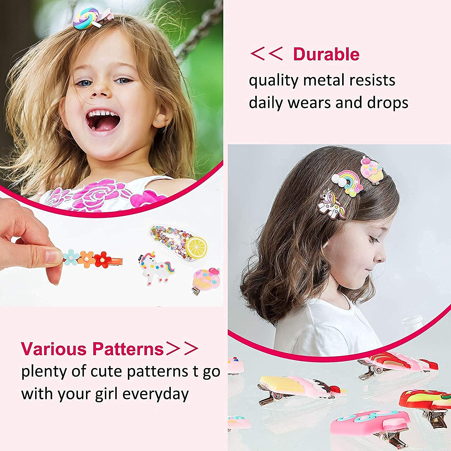 Sonpal Unicorn Hair Clips for Baby Girls - Soft Rainbow Alligator Hairpins, Hair Accessories for Kids (Pack of 10) - Perfect for Parties, School, and Daily Wear