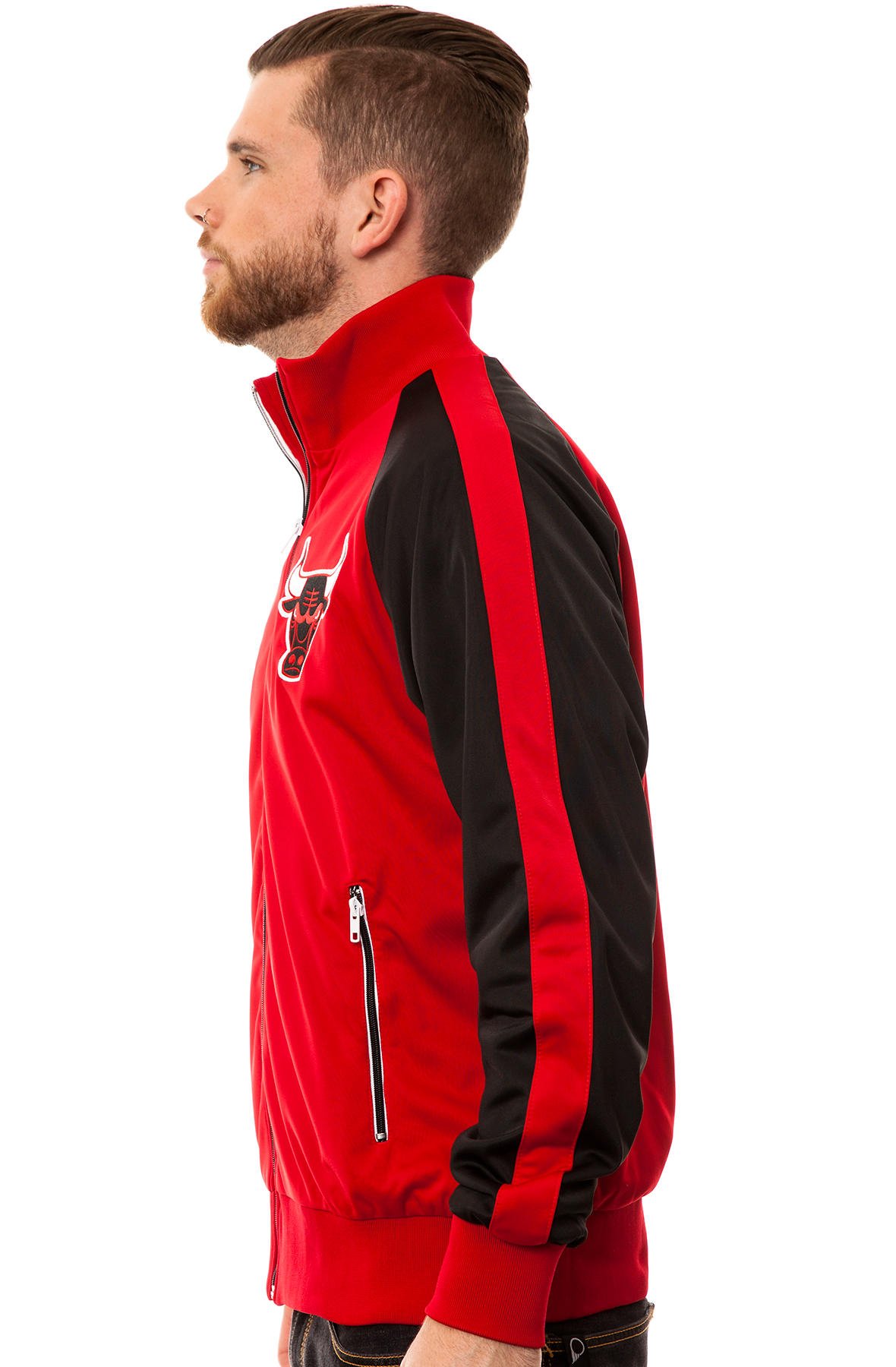 Mitchell & Ness Chicago Bulls NBA Track Jacket - Extra Extra Large (XXL) - Red - Vintage Basketball Warm-Up Jacket for Fans & Streetwear Fashion