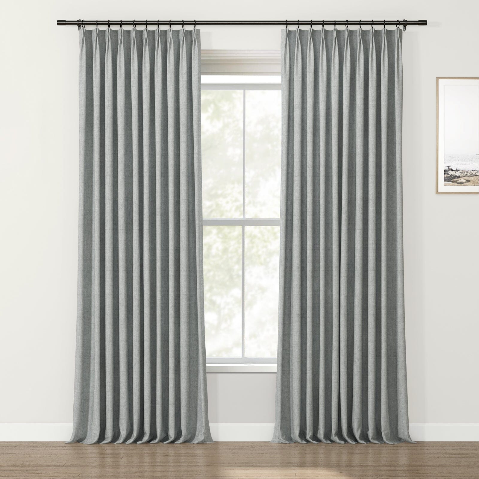 Lydia Solid Jacquard Pleated Curtains - Elegant Window Treatments for Living Room, Bedroom & Home Decor