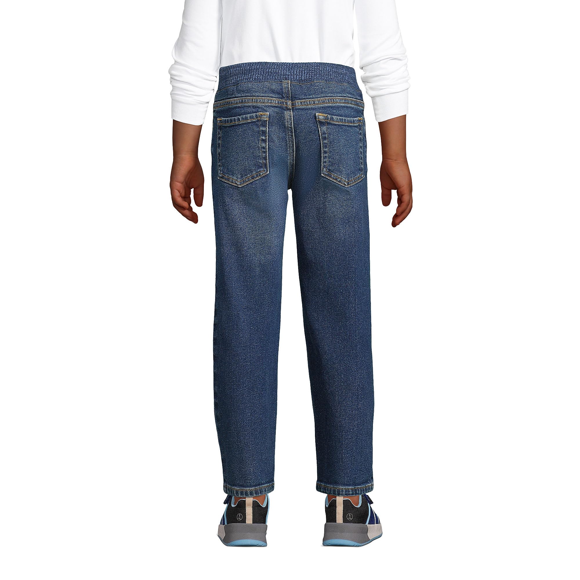 Boys Stretch Pull-On Jeans with Iron Knee for Play & School