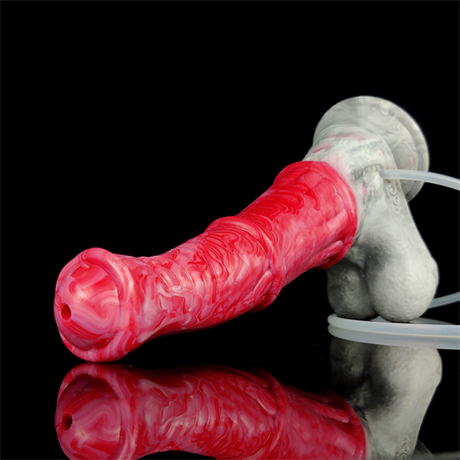 Realistic Ejaculating Horse Dildo - Lifelike Squirting Animal Dildo for Women, G-Spot & Anal Play - Adult Sex Toy with Cum Tube (Red) | Perfect for Roleplay, BDSM & Solo Pleasure
