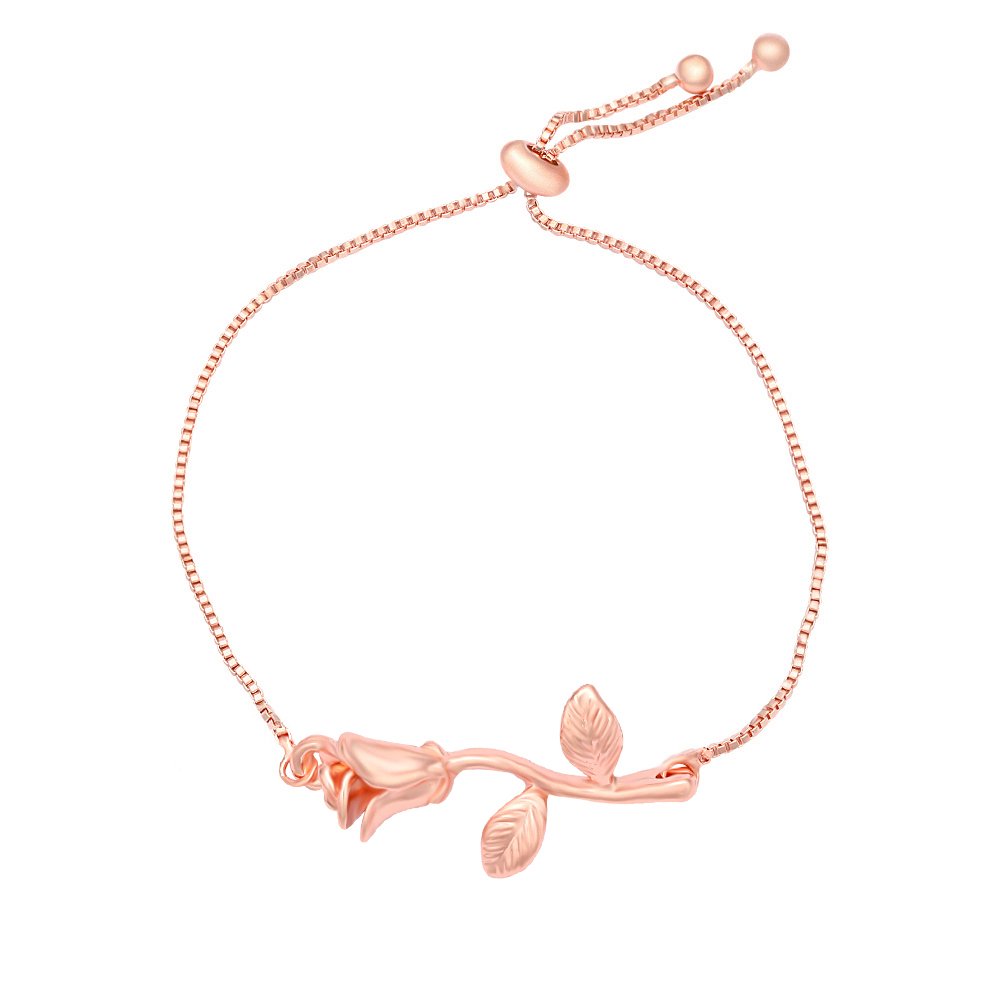 Exquisite Rose Flower Adjustable Chain Bracelet for Women - Romantic Gift for Girlfriend, Wife, Anniversary, Valentine's Day - Perfect for Date Night, Wedding, Special Occasions