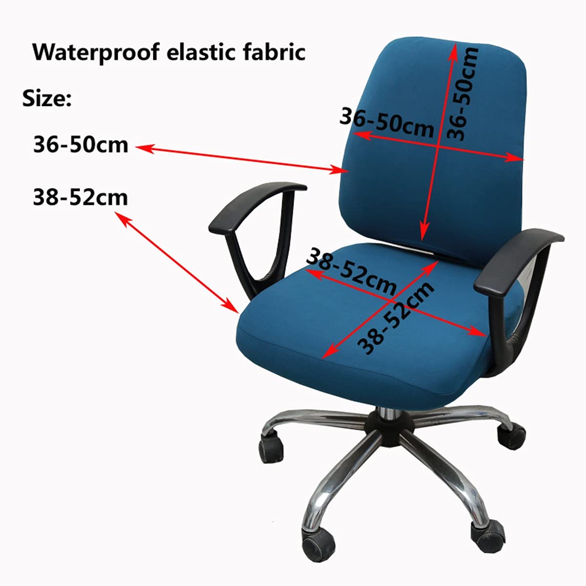Universal Office Chair Cover - Spandex Stretchable Split Seat Protector for Computer & Desk Chairs - Washable Removable Slipcover (Gray) - Perfect for Home Office, Gaming & Conference Room Use