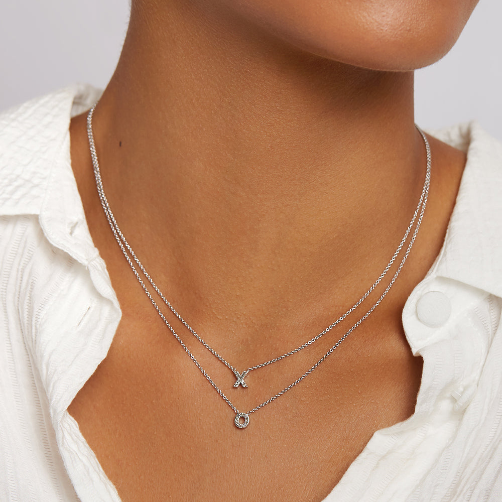 Elegant Silver Diamond Letter O Necklace for Women - Perfect Gift for Birthday, Anniversary & Valentine's Day