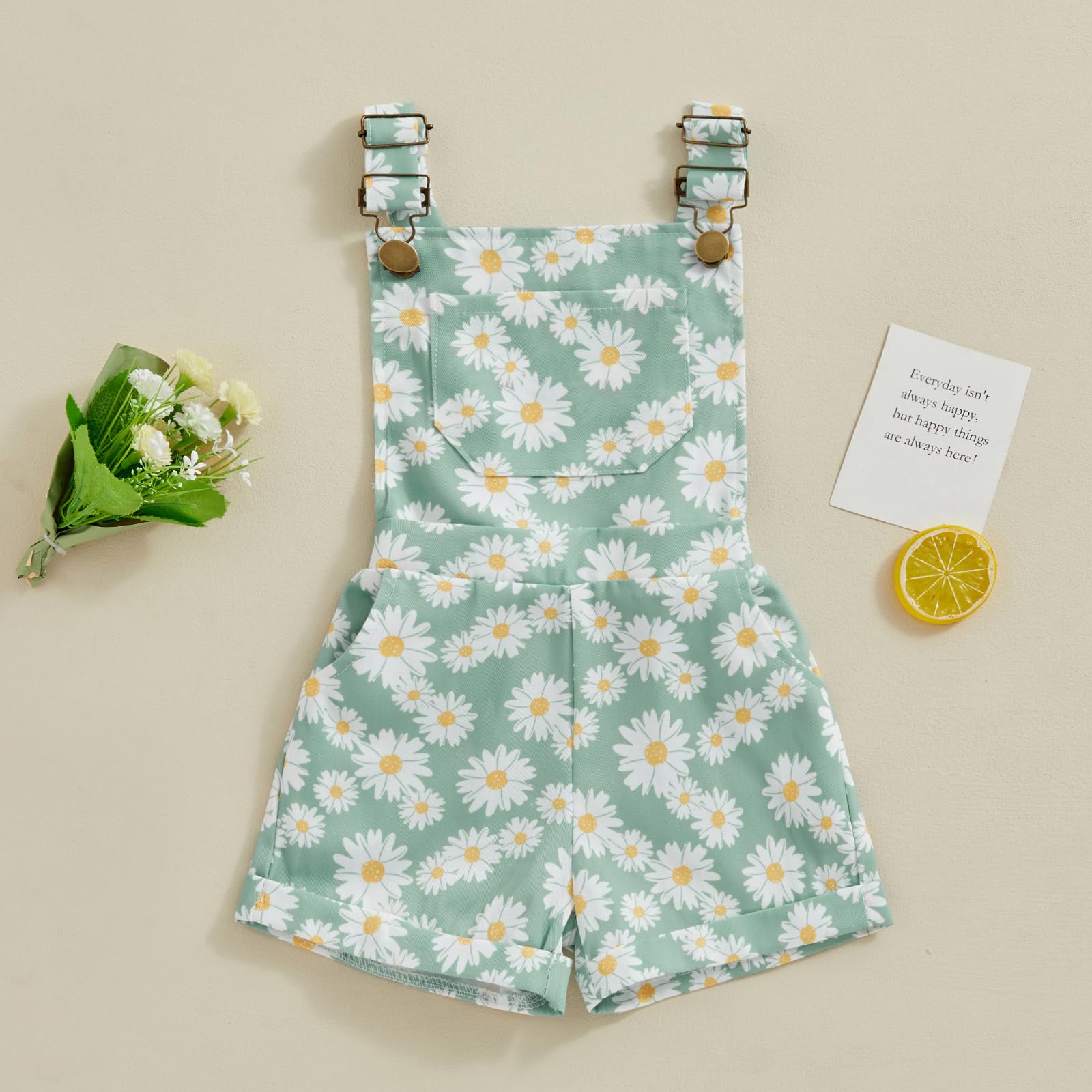 Sunflower Overalls for Toddler Girls - Sleeveless Daisy Jumpsuit & Floral Bodysuit - Summer Baby Clothes | Perfect for Outdoor Play, Beach Trips & Photo Shoots