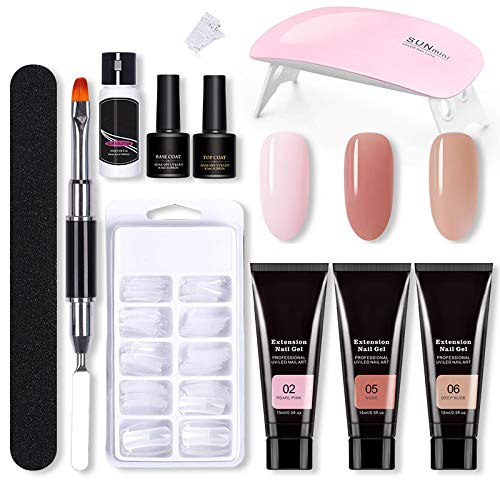 Newooh Professional Poly Nail Extension Kit with Builder Gel, Nail Lamp & Files - Complete Starter Set for Beginners | DIY Salon-Quality Manicures at Home | Perfect for Nail Art, Extensions & Strengthening Treatments