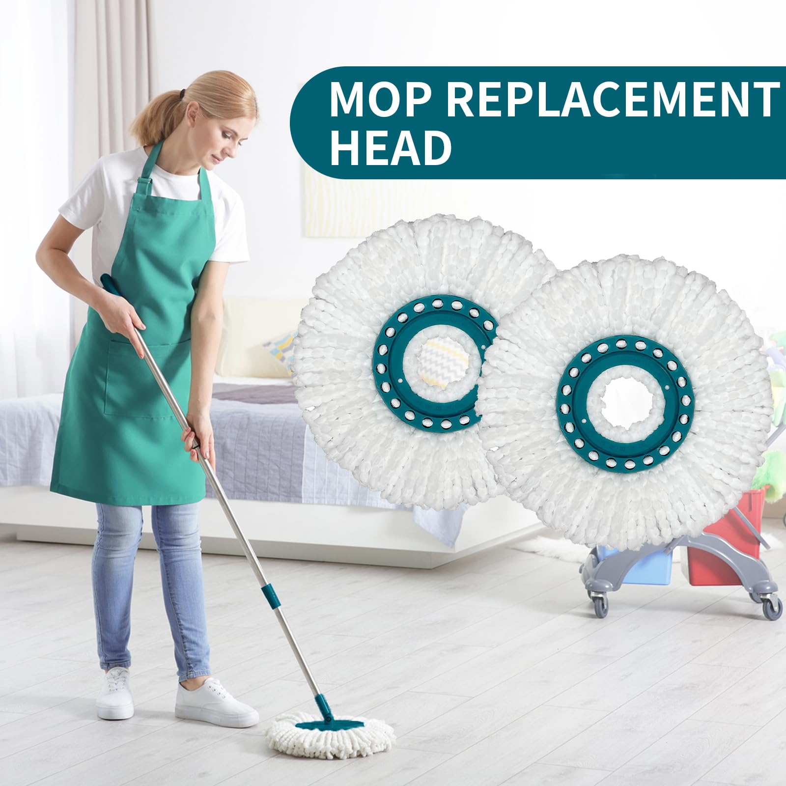 Replacement Mop Heads Compatible with Leifheit Clean Twist Disc Mop System - Microfiber Mop Refills for Easy Floor Cleaning - Perfect for Hardwood, Tile & Laminate Floors
